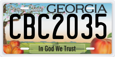 GA license plate CBC2035