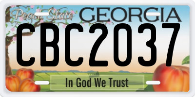 GA license plate CBC2037