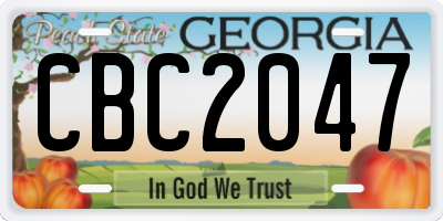 GA license plate CBC2047