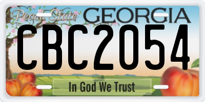 GA license plate CBC2054