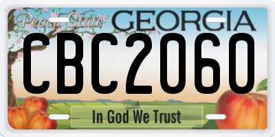 GA license plate CBC2060