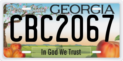GA license plate CBC2067
