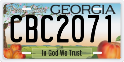 GA license plate CBC2071