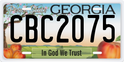 GA license plate CBC2075