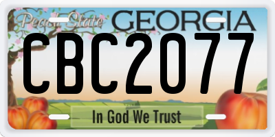 GA license plate CBC2077