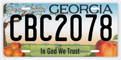GA license plate CBC2078