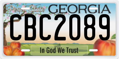 GA license plate CBC2089