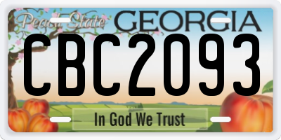 GA license plate CBC2093