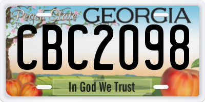 GA license plate CBC2098