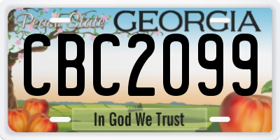 GA license plate CBC2099