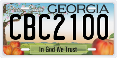 GA license plate CBC2100