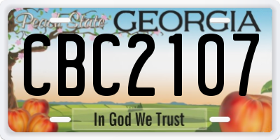 GA license plate CBC2107