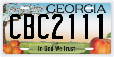 GA license plate CBC2111