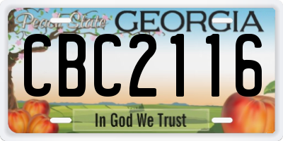 GA license plate CBC2116