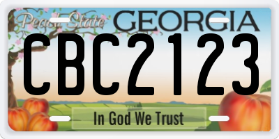 GA license plate CBC2123