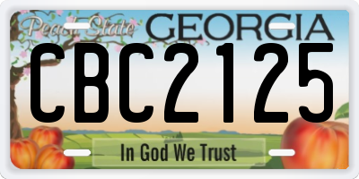 GA license plate CBC2125