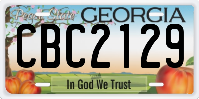 GA license plate CBC2129