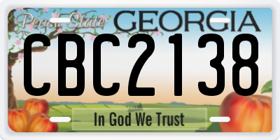 GA license plate CBC2138