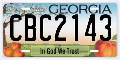GA license plate CBC2143
