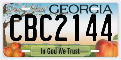 GA license plate CBC2144