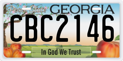GA license plate CBC2146