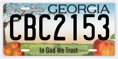 GA license plate CBC2153