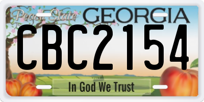 GA license plate CBC2154