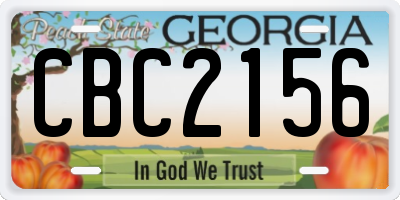 GA license plate CBC2156
