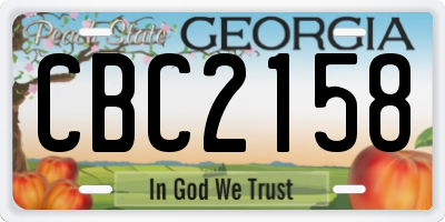 GA license plate CBC2158