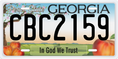 GA license plate CBC2159