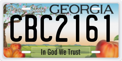 GA license plate CBC2161