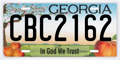 GA license plate CBC2162