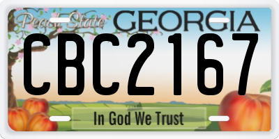 GA license plate CBC2167