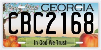 GA license plate CBC2168