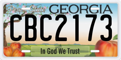 GA license plate CBC2173