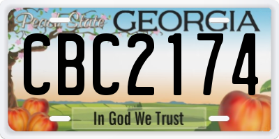 GA license plate CBC2174
