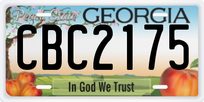 GA license plate CBC2175