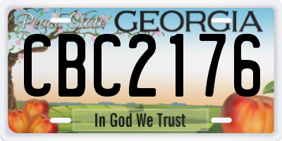 GA license plate CBC2176