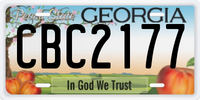 GA license plate CBC2177