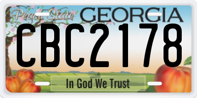 GA license plate CBC2178