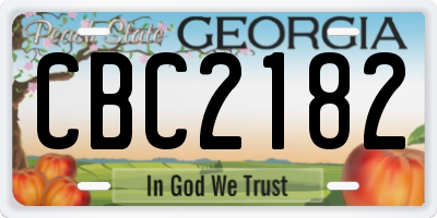 GA license plate CBC2182
