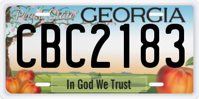 GA license plate CBC2183