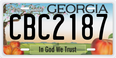 GA license plate CBC2187