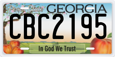 GA license plate CBC2195