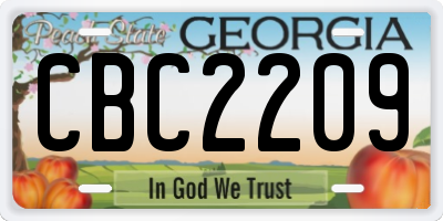 GA license plate CBC2209