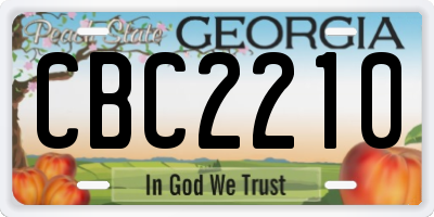 GA license plate CBC2210