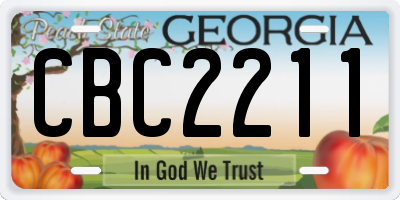 GA license plate CBC2211