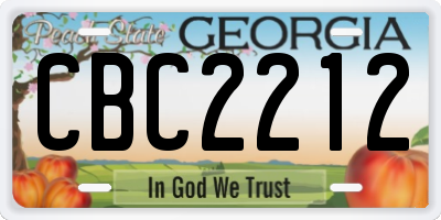 GA license plate CBC2212