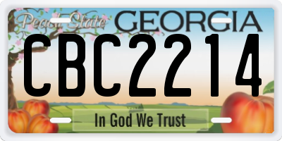 GA license plate CBC2214