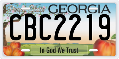 GA license plate CBC2219
